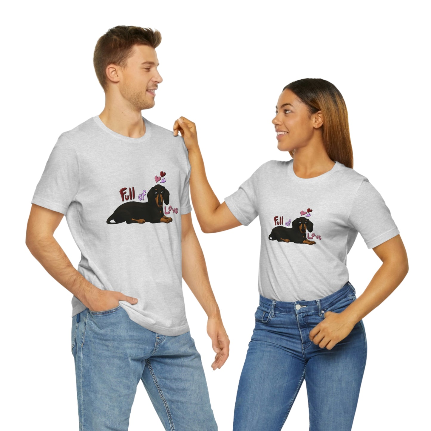 Full Of Love Dachshund 2 Unisex Jersey Short Sleeve Tee