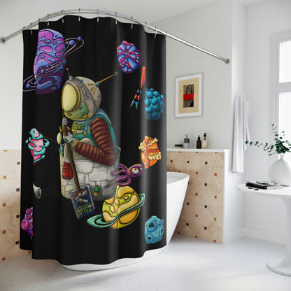 Space Walk Polyester Shower Curtain