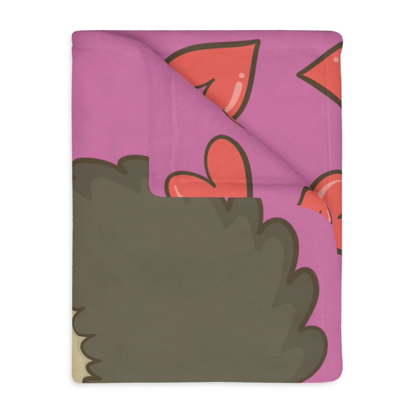 Hedgehog Love Velveteen Minky Blanket (Two-sided print)