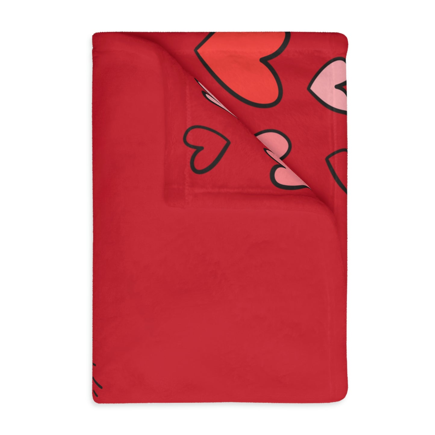 Two Valentine Gnomes Velveteen Minky Blanket (Two-sided print)