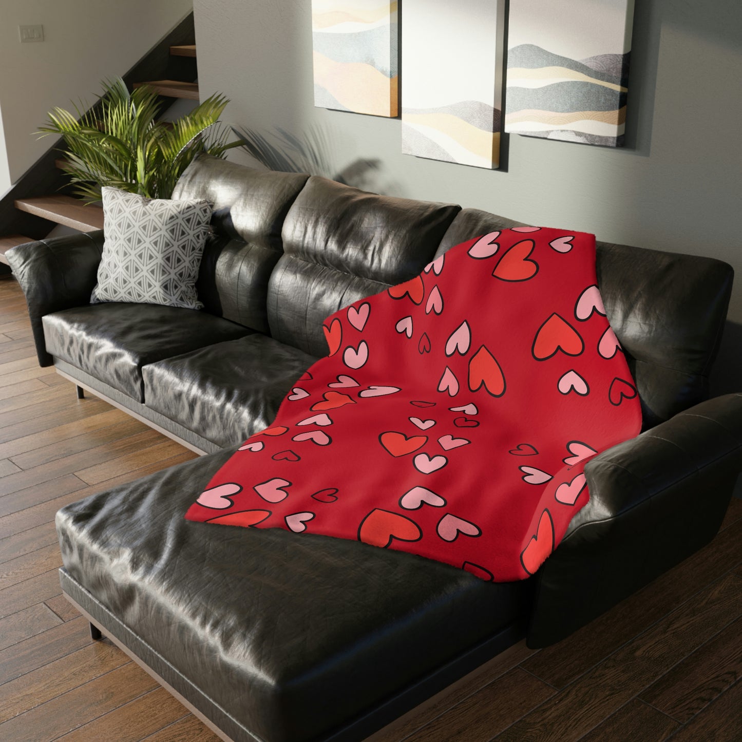 Valentine Gnome with Jar Velveteen Minky Blanket (Two-sided print)
