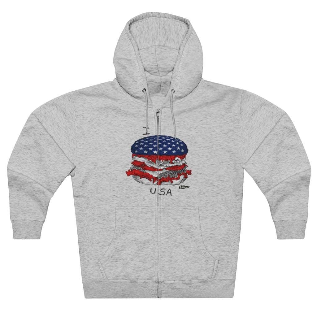 I Hamburger USA  Full Zip Hoodie