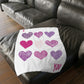 I LOVE YOU Velveteen Minky Blanket (Two-sided print)