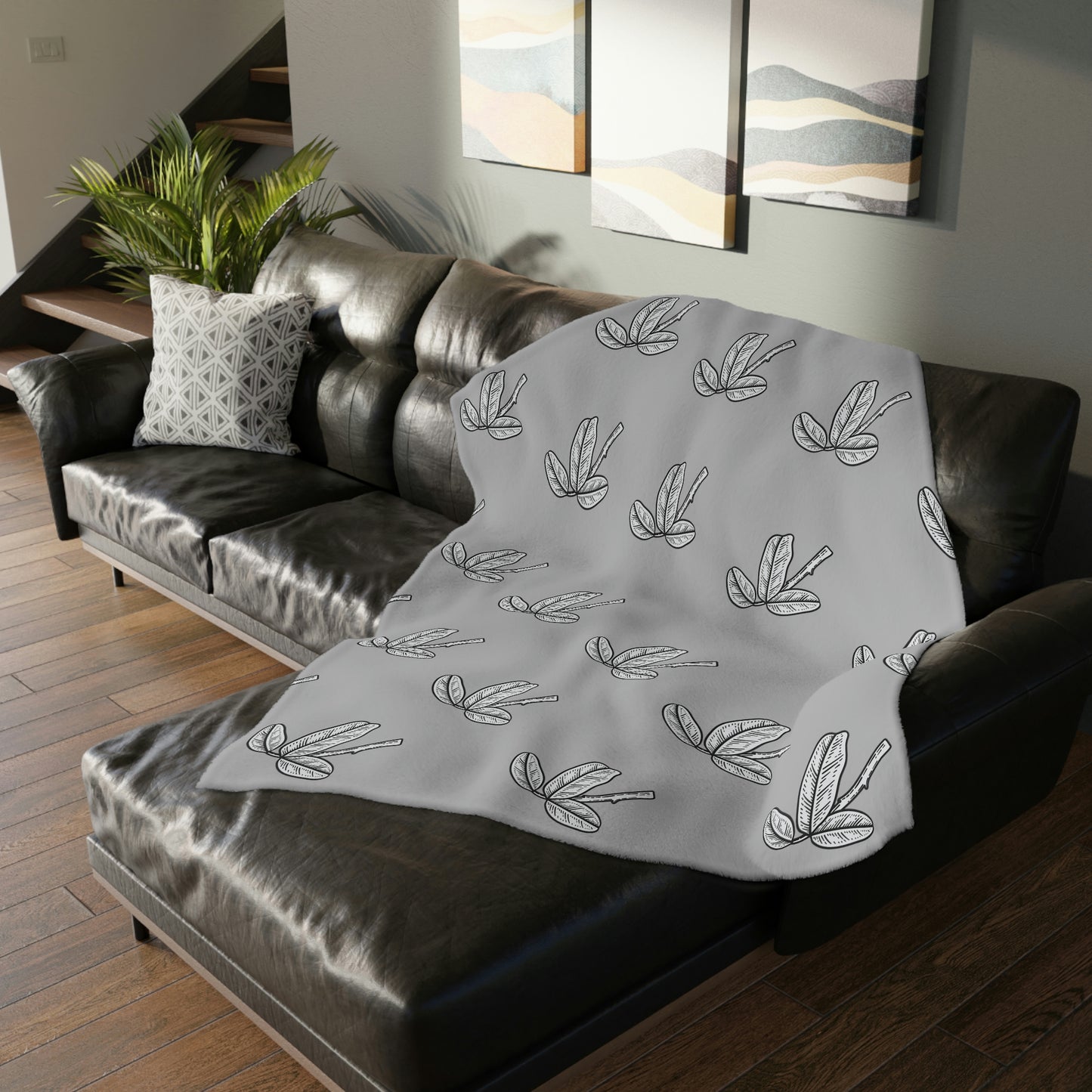 Bird Velveteen Minky Blanket (Two-sided print)
