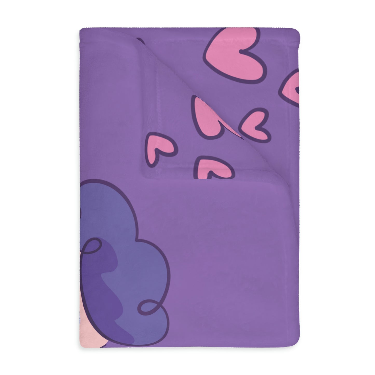 Valentine Boy with Bow Velveteen Minky Blanket (Two-sided print)