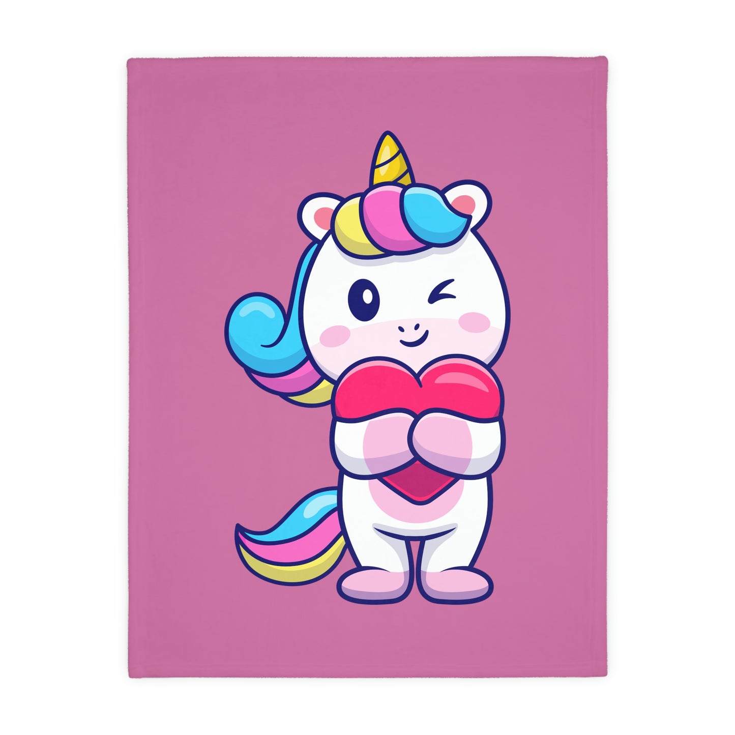 Unicorn Love Velveteen Minky Blanket (Two-sided print)