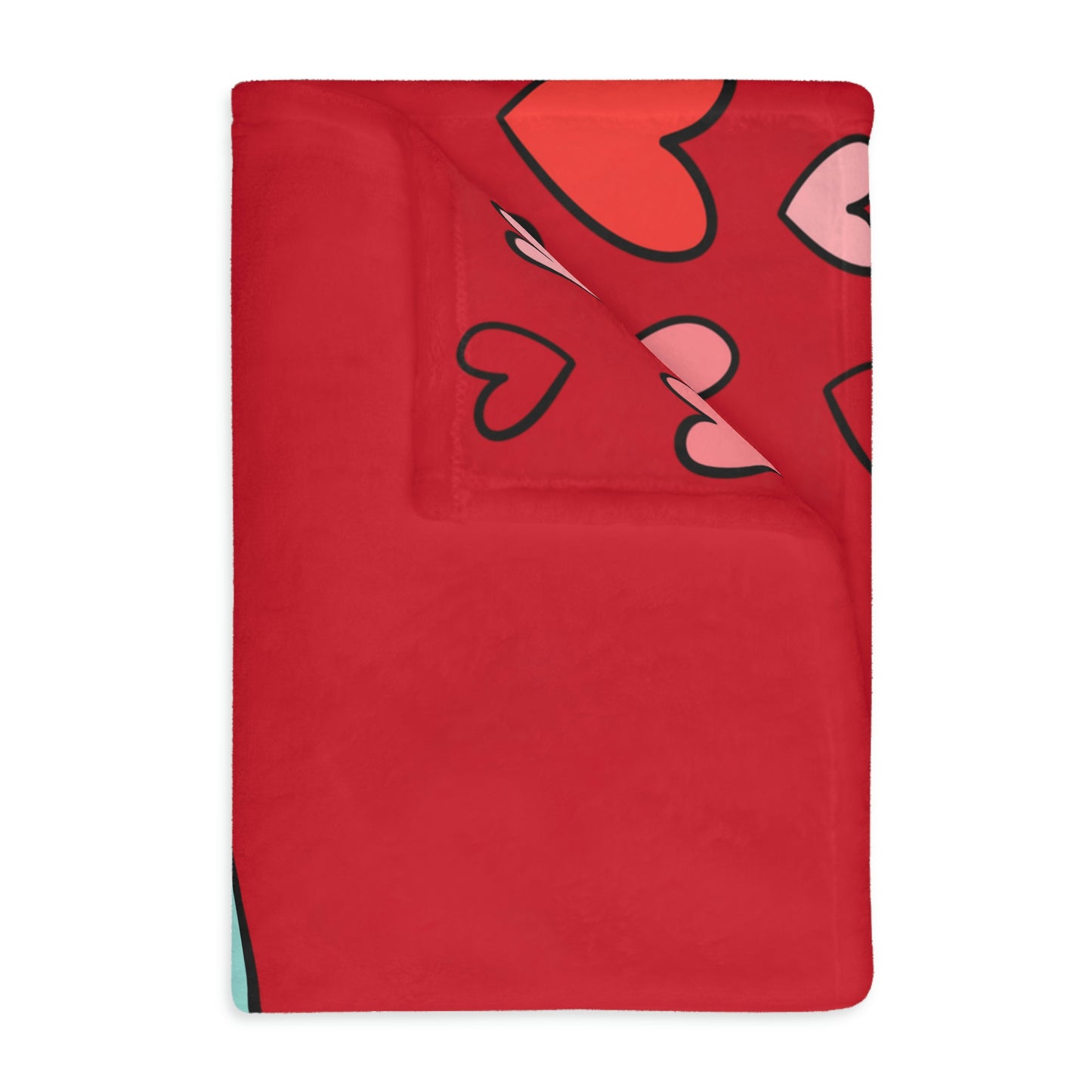 Valentine Gnome in Box Velveteen Minky Blanket (Two-sided print)