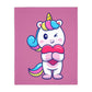Unicorn Love Velveteen Minky Blanket (Two-sided print)