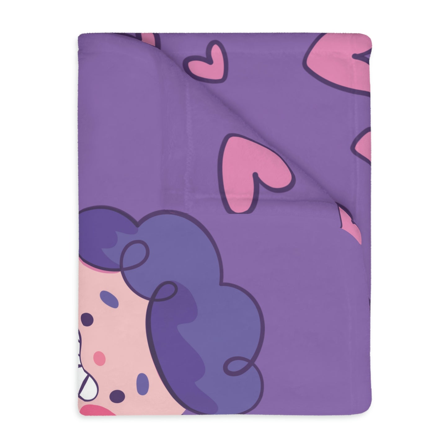 Valentine Boy with Bow Velveteen Minky Blanket (Two-sided print)