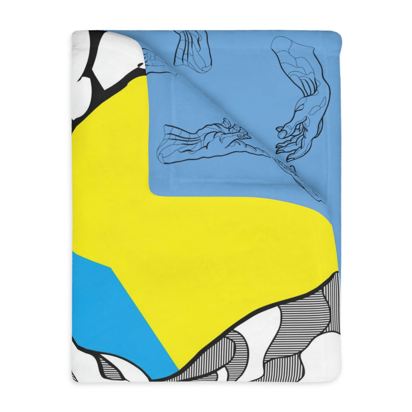 Pop-Art Michelangelo Velveteen Minky Blanket (Two-sided print)