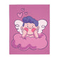 Valentine Boy on Cloud Velveteen Minky Blanket (Two-sided print)