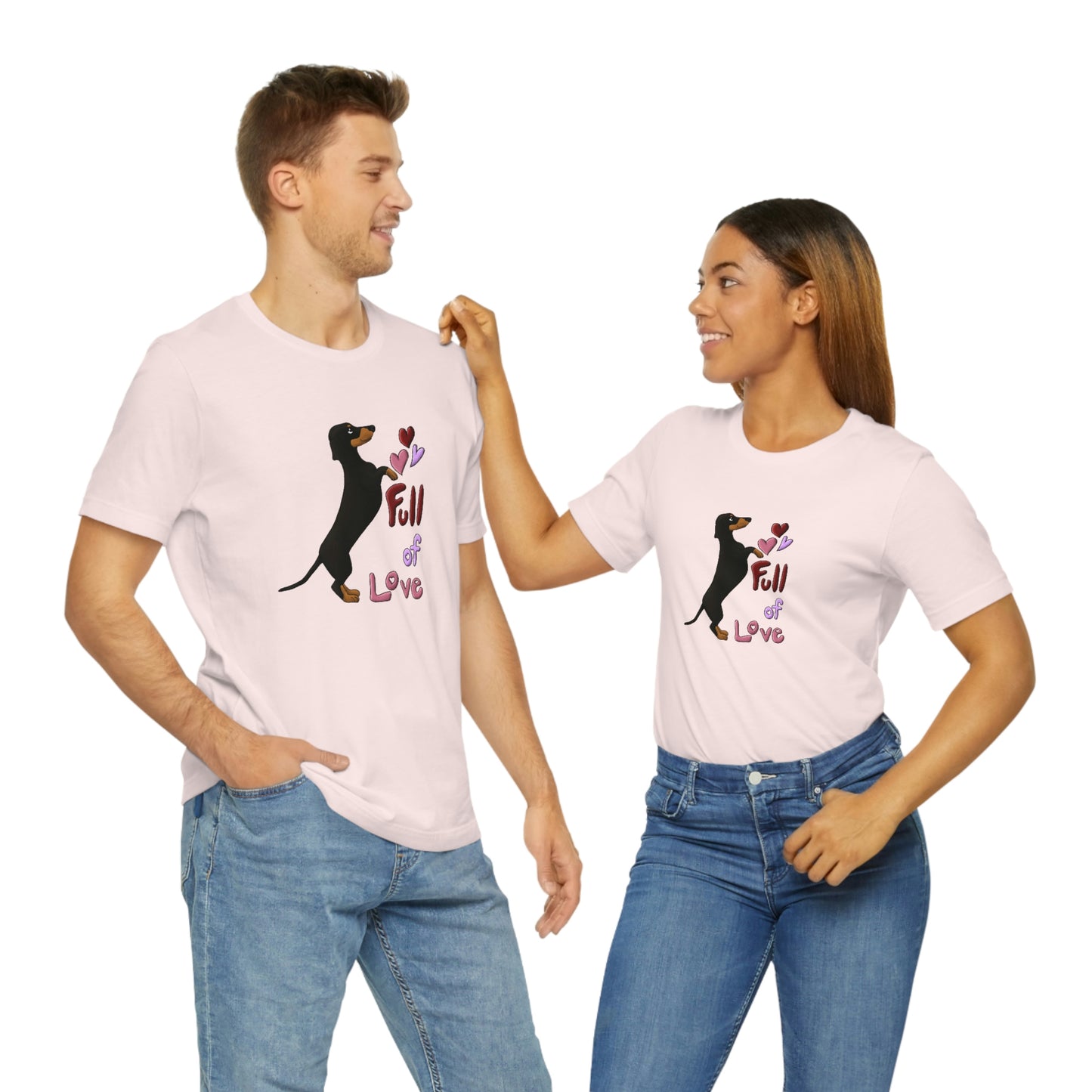 Full Of Love Dachshund 5 Unisex Jersey Short Sleeve Tee