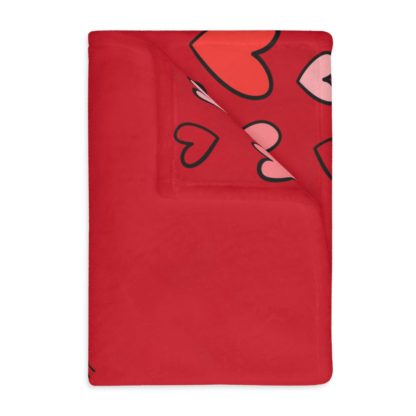 Two Valentine Gnomes Velveteen Minky Blanket (Two-sided print)