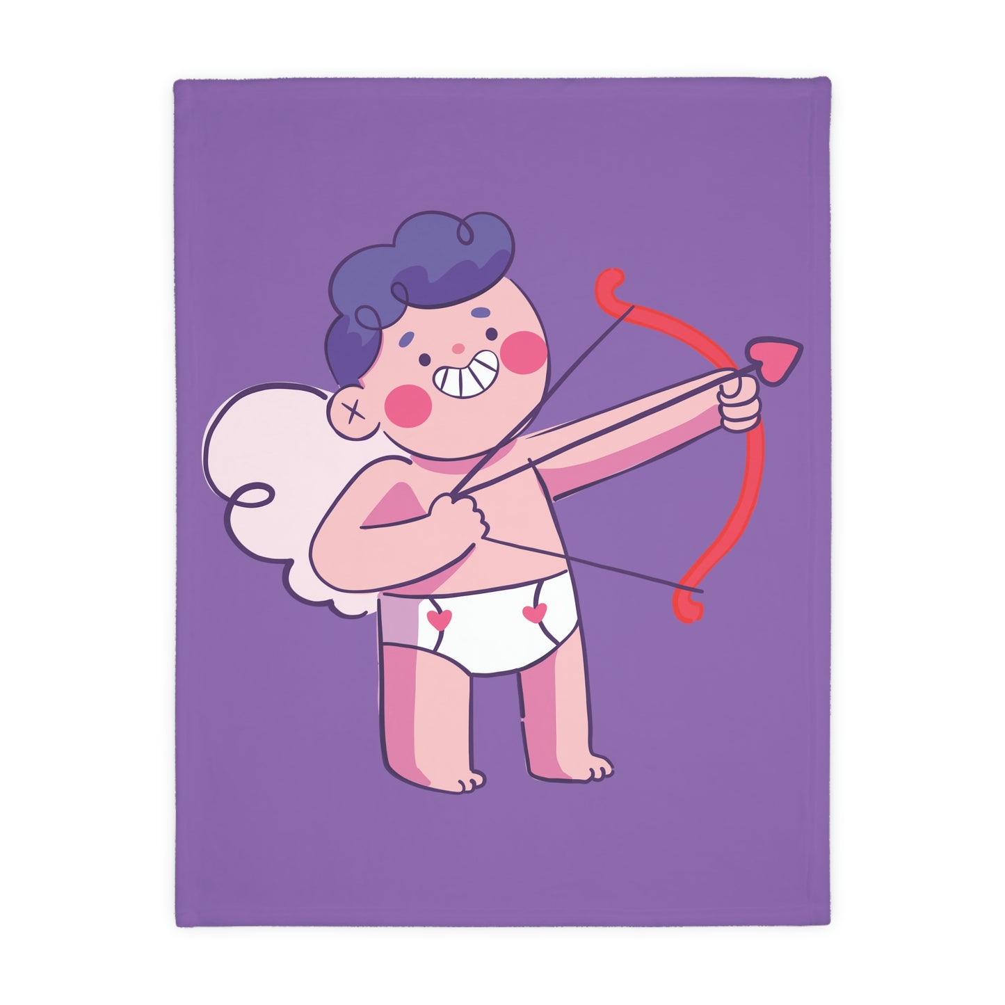 Valentine Boy with Bow Velveteen Minky Blanket (Two-sided print)