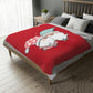Two Valentine Gnomes Velveteen Minky Blanket (Two-sided print)