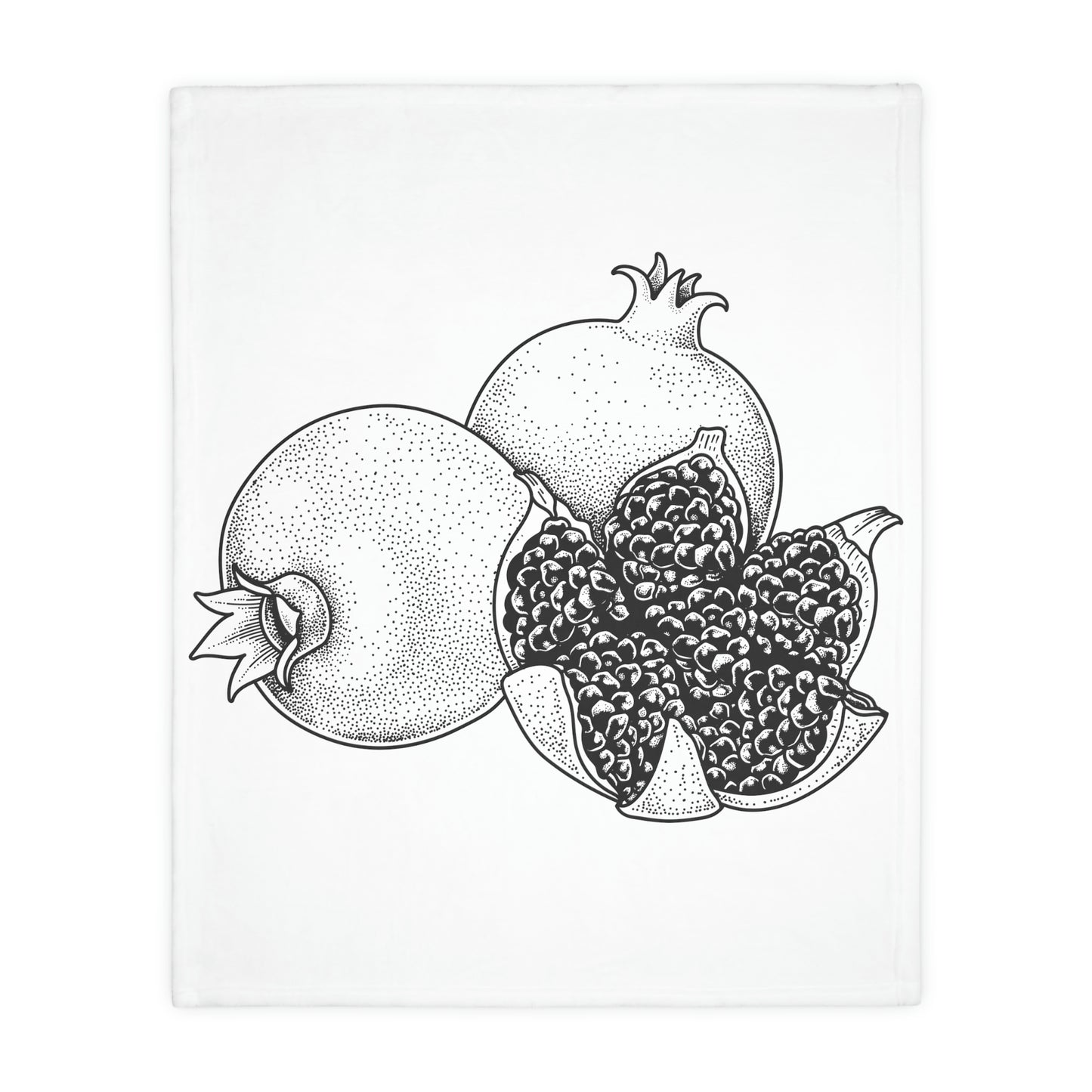 Pomegranate Velveteen Minky Blanket (Two-sided print)