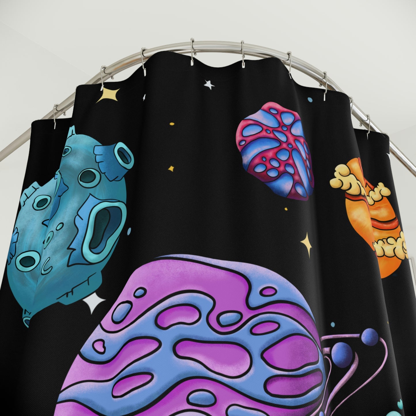 Planets Polyester Shower Curtain