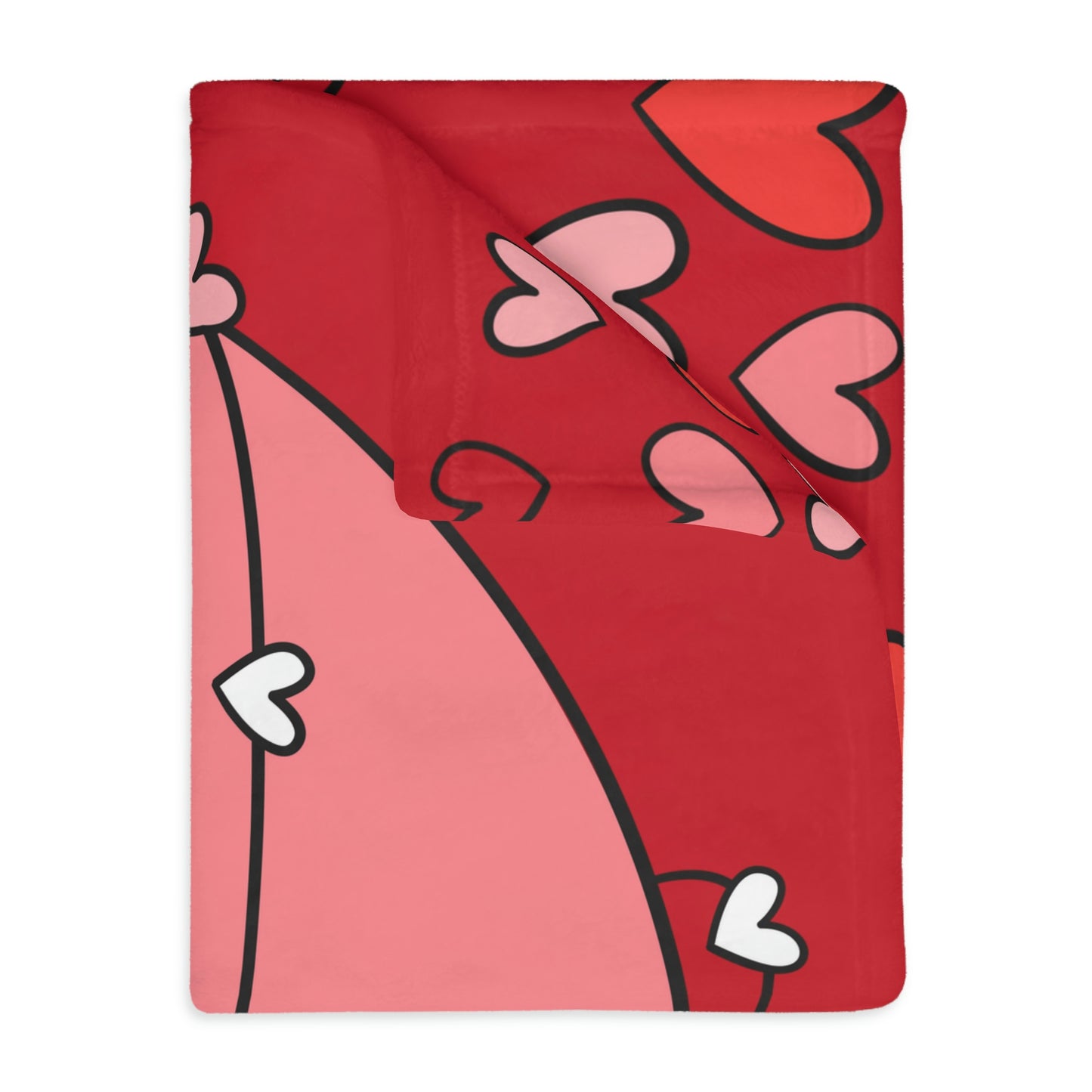 Valentine Gnome with Hurts Velveteen Minky Blanket (Two-sided print)